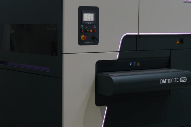 Deburring Machines for sheet metal finishing, featuring an industrial machine designed to remove burrs and smooth metal edges. 